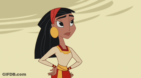 A Cartoon Of A Woman With Her Eyes Closed And Her Hands On Her Hips GIF