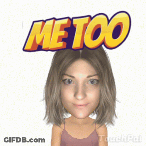 A Cartoon Of A Woman With The Word Me Too On Her Head GIF