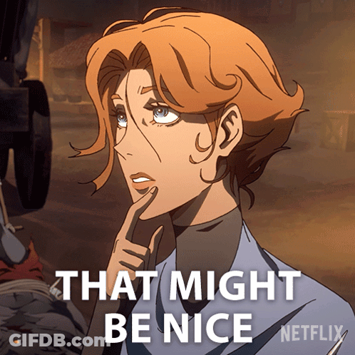 A Cartoon Of A Woman With The Words That Might Be Nice Written Below Her GIF