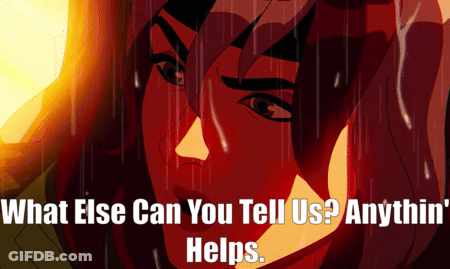 A Cartoon Of A Woman With The Words " What Else Can You Tell Us " GIF