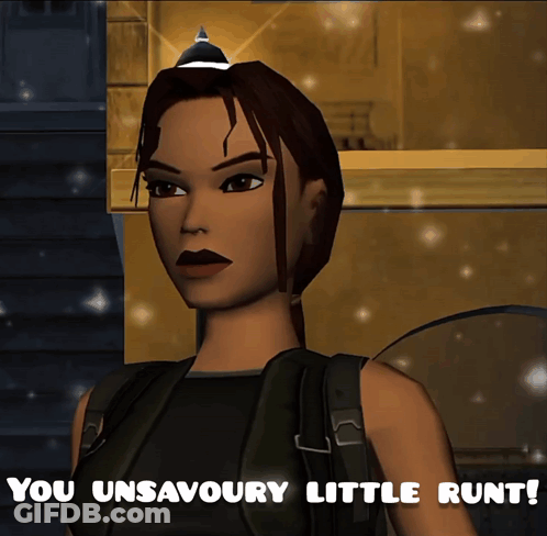 Cartoon Woman Saying You Unsavoury Little Runt GIF