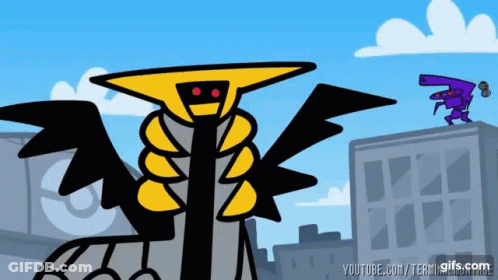 A Cartoon Of A Yellow And Black Monster With A Youtube.com/term Gifs.com Watermark At The Bottom GIF