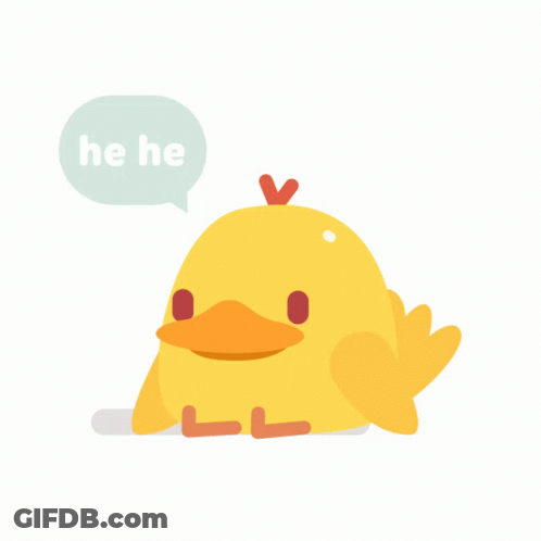 A Cartoon Of A Yellow Duck With A Red Beak GIF