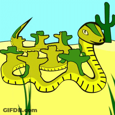 Yellow Snake With Green Spots Cartoon GIF