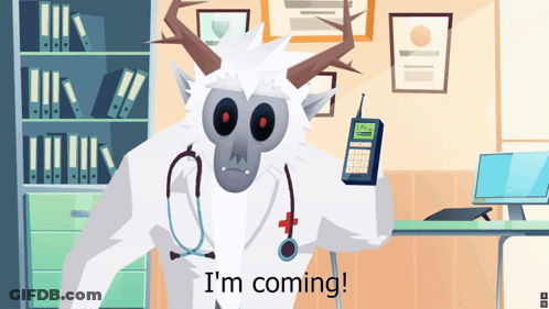 A Cartoon Of A Yeti Holding A Cell Phone With The Words I 'M Coming Below It GIF