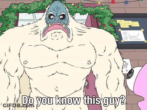 A Cartoon Of A Yeti With The Caption Do You Know This Guy GIF