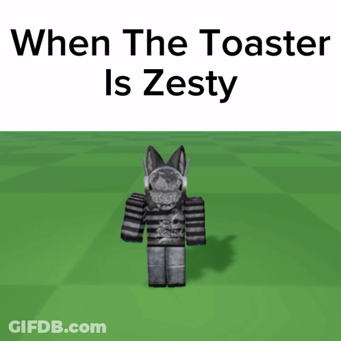 A Cartoon Of A Zebra With The Words " When The Toaster Is Zesty " GIF