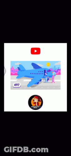 A Cartoon Of An Airplane With The Number 500 On The Bottom GIF