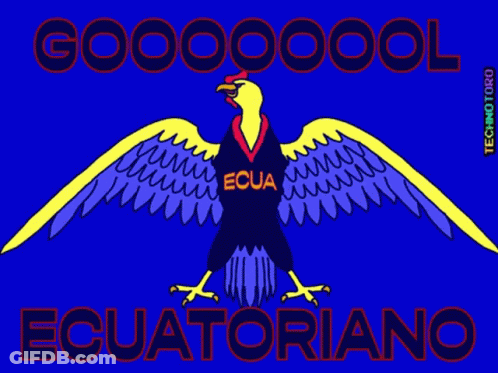 A Cartoon Of An Eagle With The Word Ecua On Its Chest GIF