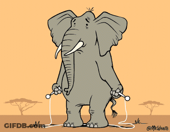 A Cartoon Of An Elephant Jumping A Jump Rope By Mr. White GIF