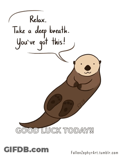 A Cartoon Of An Otter Says Relax Take A Deep Breath You 'Ve Got This GIF
