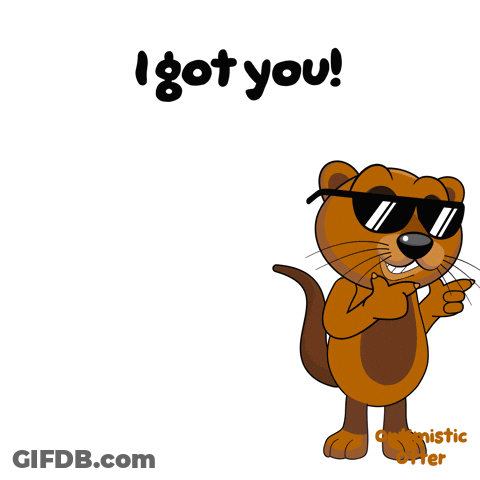 A Cartoon Of An Otter Wearing Sunglasses With The Words I Got You Behind Him GIF