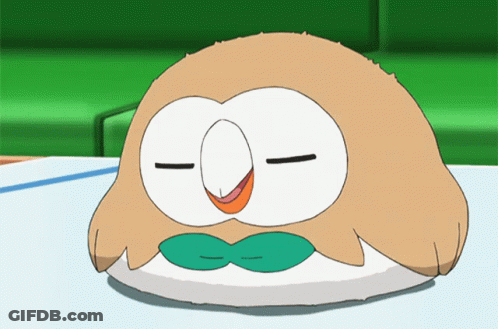 A Cartoon Of An Owl With A Green Bow Tie GIF