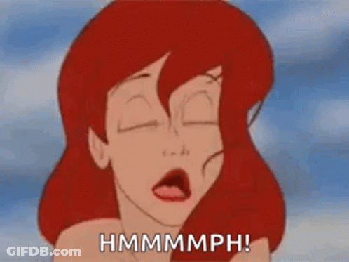A Cartoon Of Ariel From The Little Mermaid Is Making A Funny Face And Saying Hmmmph . GIF