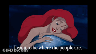 A Cartoon Of Ariel From The Little Mermaid With The Words " I Want To See Them Dancing " GIF