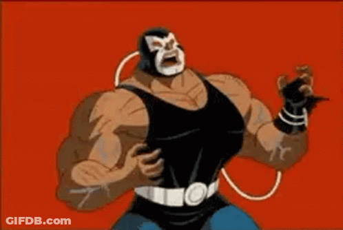 A Cartoon Of Bane From The Batman Animated Series Is Flexing His Muscles . GIF
