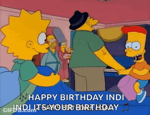 A Cartoon Of Bart Simpson And Lisa Simpson Saying Happy Birthday Indi GIF