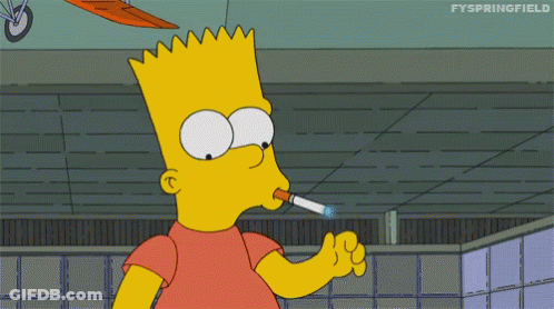 A Cartoon Of Bart Simpson Smoking A Cigarette With The Words Fyspringfield Written Below Him GIF
