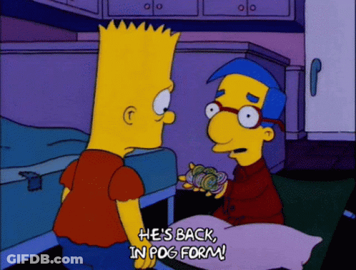 A Cartoon Of Bart Simpson Talking To Milhouse GIF