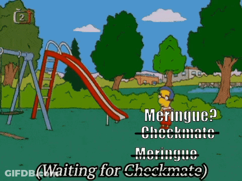 A Cartoon Of Bart Simpson Waiting For Meringue Checkmate GIF