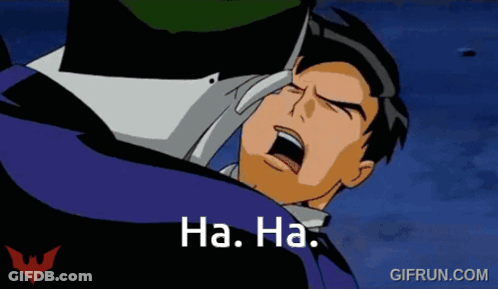 A Cartoon Of Batman And The Joker With The Words Ha Ha On The Bottom Right GIF