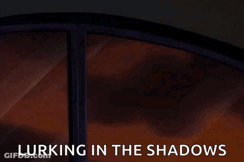 A Cartoon Of Batman Lurking In The Shadows Next To A Window GIF