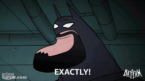 A Cartoon Of Batman Saying Exactly With An Amazon Prime Logo In The Background GIF