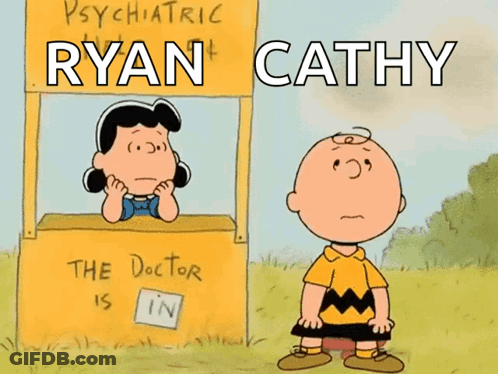A Cartoon Of Charlie Brown And Lucy Brown At A Psychiatric Booth GIF