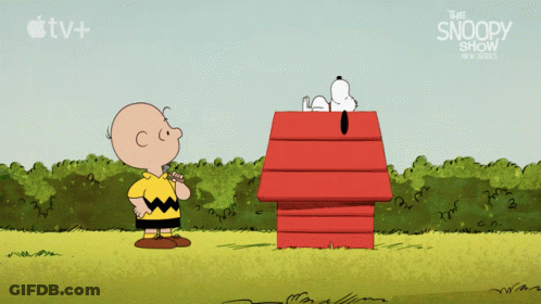 A Cartoon Of Charlie Brown And Snoopy From The Snoopy Show On Apple Tv GIF