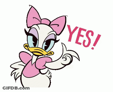 A Cartoon Of Daisy Duck Saying Yes GIF