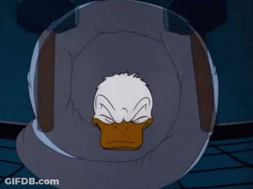 A Cartoon Of Donald Duck In A Toilet GIF
