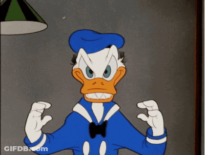 A Cartoon Of Donald Duck Making A Funny Face GIF