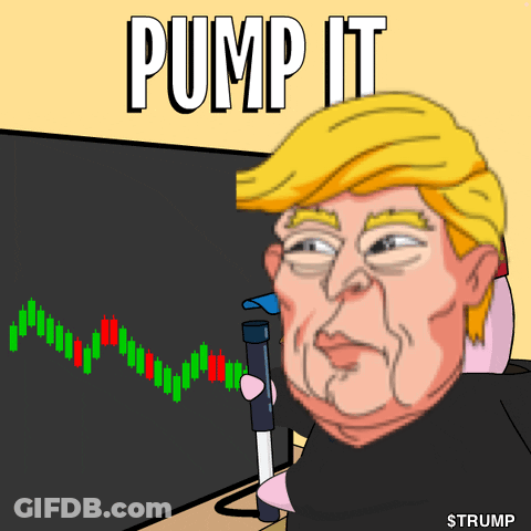 Cartoon Donald Trump With Pump It Text GIF