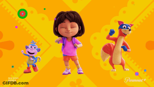 A Cartoon Of Dora And Her Friends From Paramount GIF