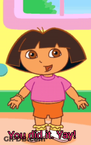 A Cartoon Of Dora The Explorer Says You Did It Yay GIF