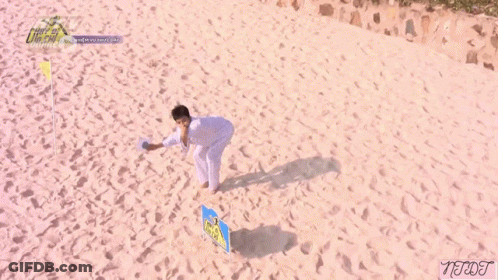 A Cartoon Of Dumbo Is Next To A Picture Of A Person On The Beach GIF