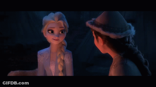 A Cartoon Of Elsa And Anna From Frozen GIF