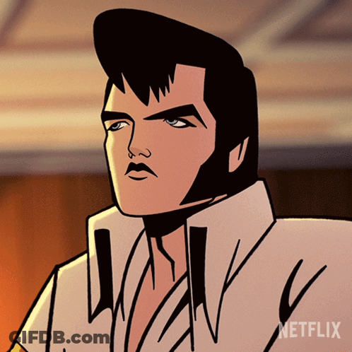 A Cartoon Of Elvis Presley From Netflix Is Shown GIF