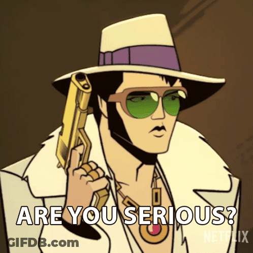 Elvis Presley Holding Gun Saying Are You Serious Netflix GIF