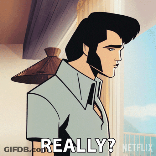 A Cartoon Of Elvis Presley With The Words Really Netflix Below Him GIF