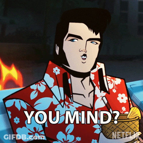 A Cartoon Of Elvis Says You Mind GIF