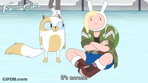 Finn And Cat Cartoon Saying It's Normal GIF
