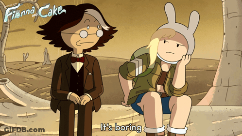 Finn And Cake Saying It's Boring GIF