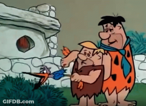 A Cartoon Of Flintstone And Harry Flintstone GIF