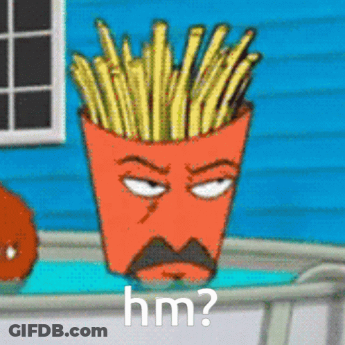 French Fries Cartoon With Mustache And Hm GIF