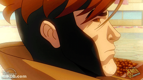 A Cartoon Of Gambit From The X-Men Animated Series On Disney + GIF