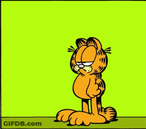 A Cartoon Of Garfield And A Bearded Man GIF