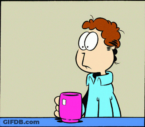 A Cartoon Of Garfield Saying " I 'M Up To Wednesday " Next To A Woman GIF