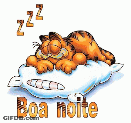 A Cartoon Of Garfield Sleeping On A Pillow GIF