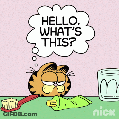 A Cartoon Of Garfield With A Thought Bubble That Says " I Hate Mondays " On It GIF